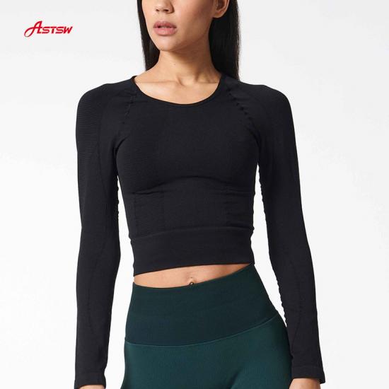 customized seamless long sleeve crop top
