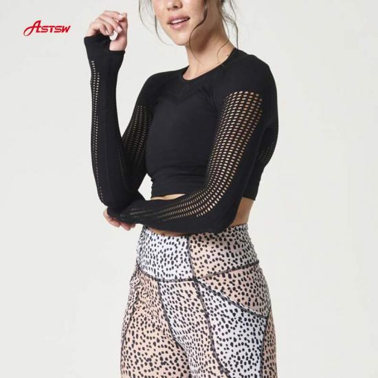 customized seamless long sleeve crop top