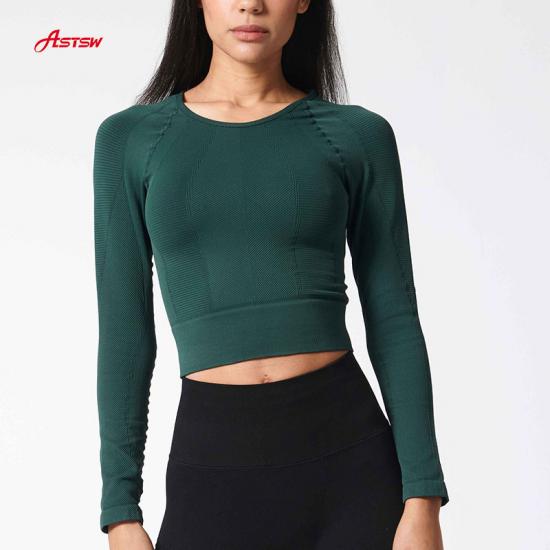 customized seamless long sleeve crop top